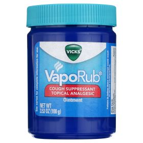 Vicks VapoRub Topical Cough Chest Rub & Analgesic Ointment, over-the-Counter Medicine, 3.53 oz